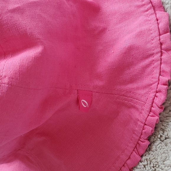 NINE WEST Reversible Hat Pink and White Curled Edge WOMENS One Size NW5100461 - Picture 2 of 4